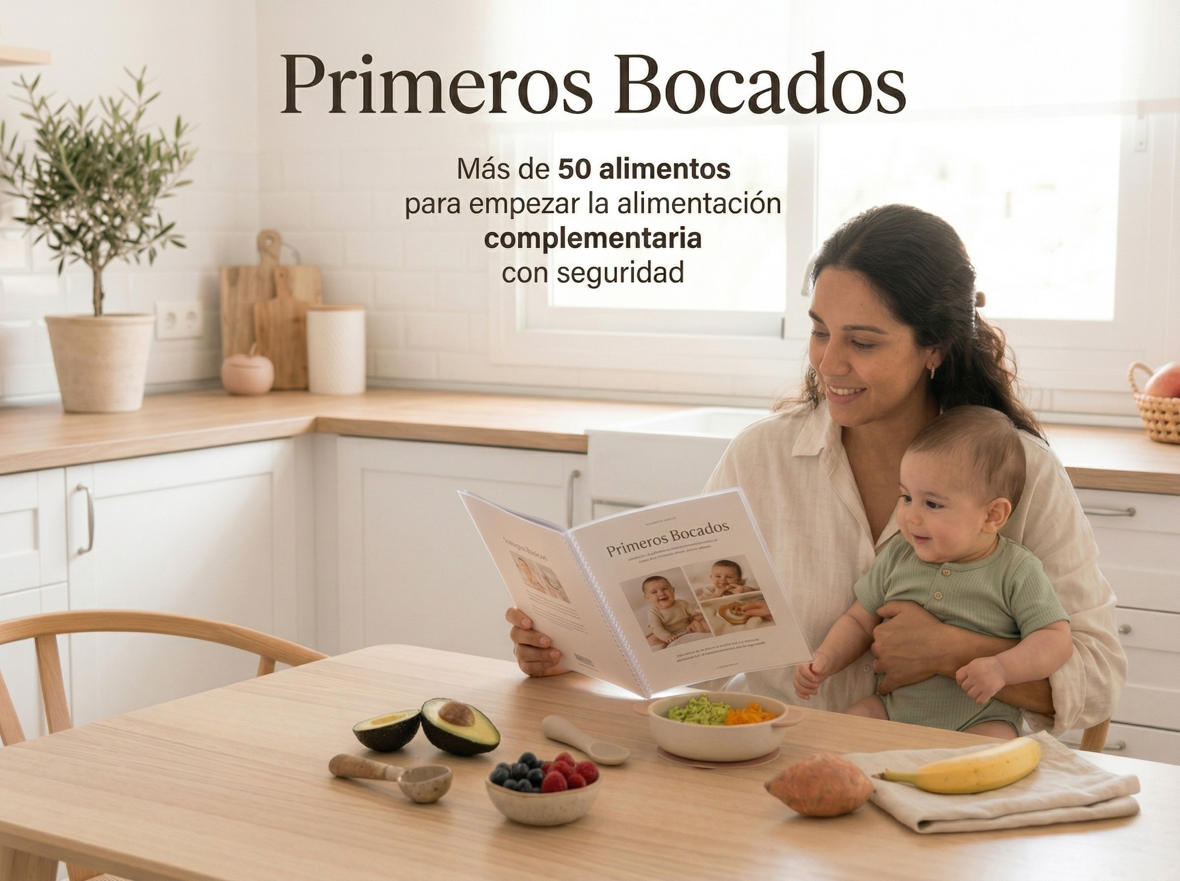 Mamá y bebé leyendo Primeros Bocados